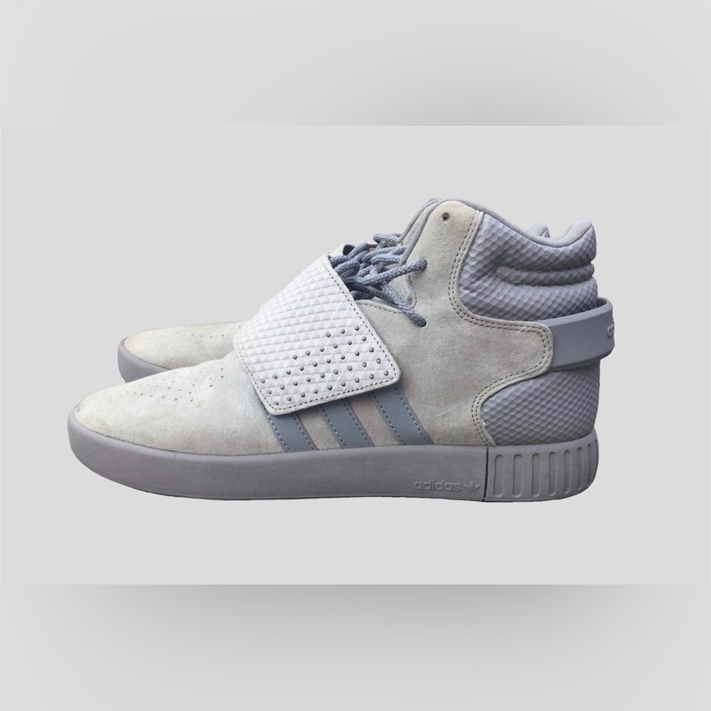 DEADSTOCK Adidas- GREY- Tubular- Invader Strap- High Tops- BB1396